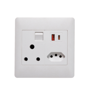 Lesco Apollo Socket (1 x 16A) + (1 x New Slim) + (1 x USB A+C) White